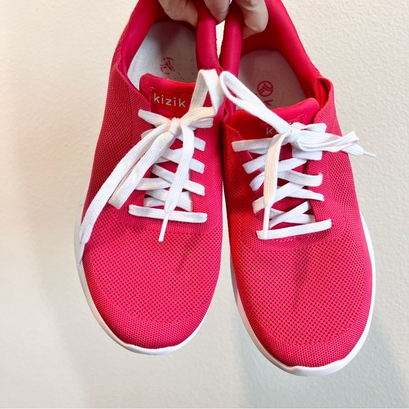 Kizik Athens Womens 11 Wide Hands Free Slip On Sneakers Red White Comfort Shoe - Picture 2 of 10